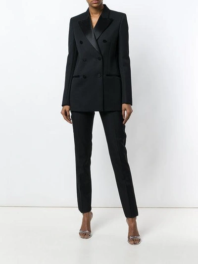 Shop Saint Laurent High-waisted Tapered Trousers In Black