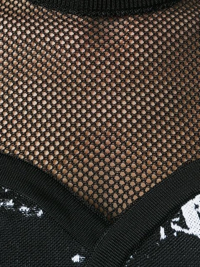 printed mesh cropped top