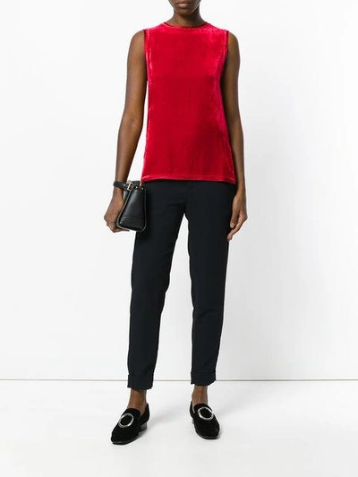 P.a.r.o.s.h Cropped Slim Fit Trousers In Blue