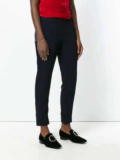 P.a.r.o.s.h Cropped Slim Fit Trousers In Blue