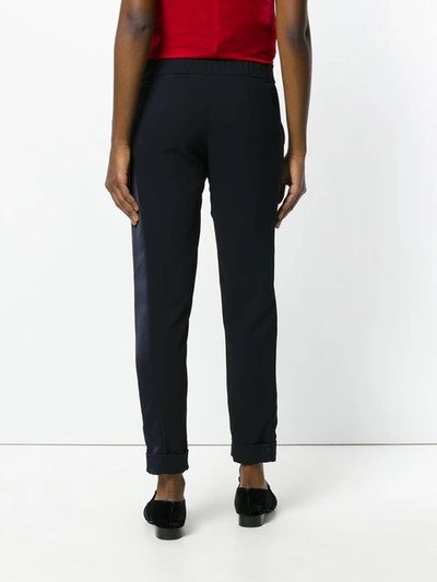 P.a.r.o.s.h Cropped Slim Fit Trousers In Blue