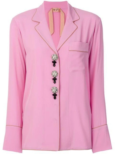 Shop N°21 Nº21 Pajama Style Shirt - Pink