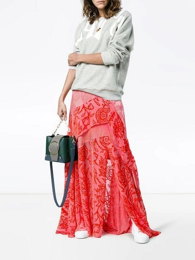 Shop Peter Pilotto Silk Maxi Skirt With Floral Pattern