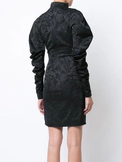 Shop Rubin Singer Exaggerated Sleeve Jacquard Dress - Black
