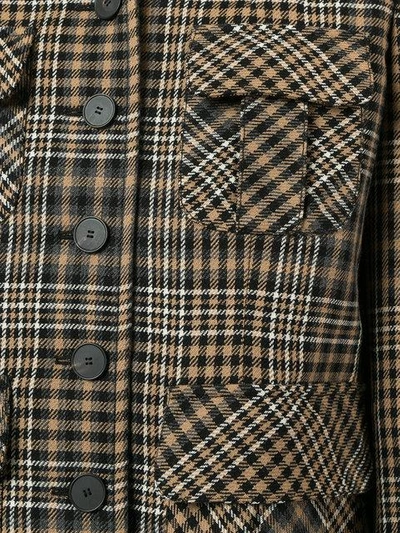 Shop Antonio Marras Contrast Collar Check Jacket - Brown