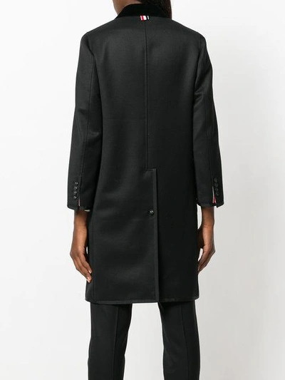 Shop Thom Browne Double-breasted Midi Coat In Black