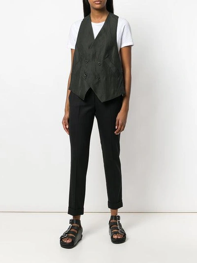 Shop Lost & Found Buttoned Over Vest In Black