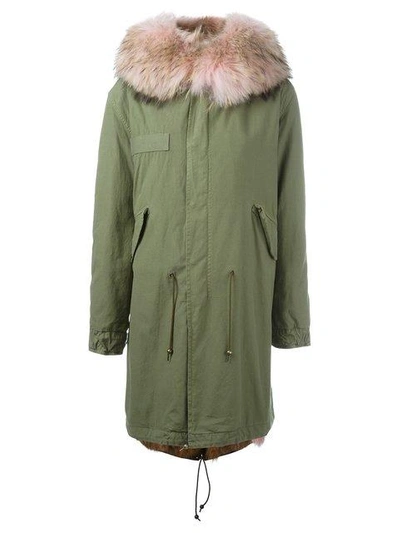 Shop Mr & Mrs Italy Trimmed Hood Mid Parka In Pink