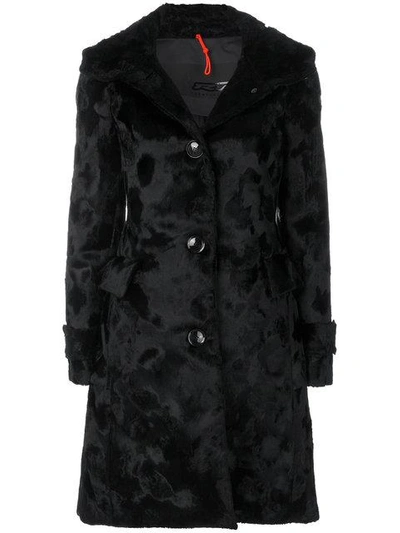 Shop Rrd Textured Single Breasted Coat - Black