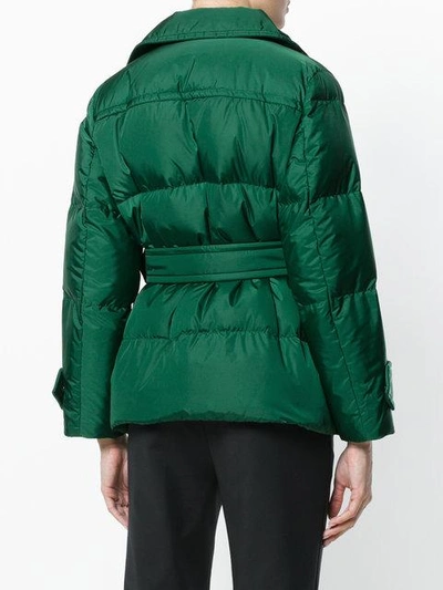 Shop Prada Padded Bomber Jacket - Green