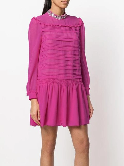 Shop Miu Miu Silk Dress - Pink