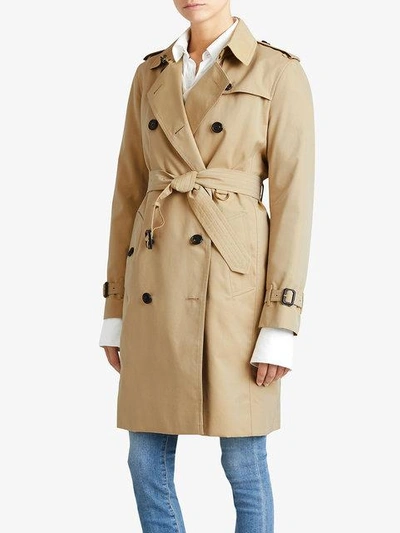 Shop Burberry The Kensington Long Trench Coat In 70500  Honey