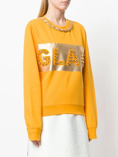 Shop Nil & Mon Embellished Sweatshirt In Orange