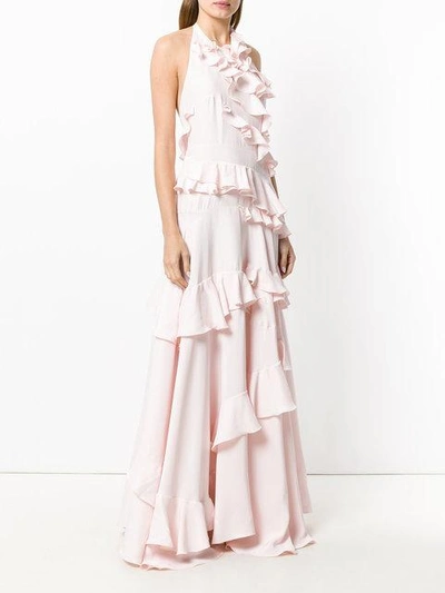 Shop Maison Rabih Kayrouz Ruffle Trimmed Gown In Pink