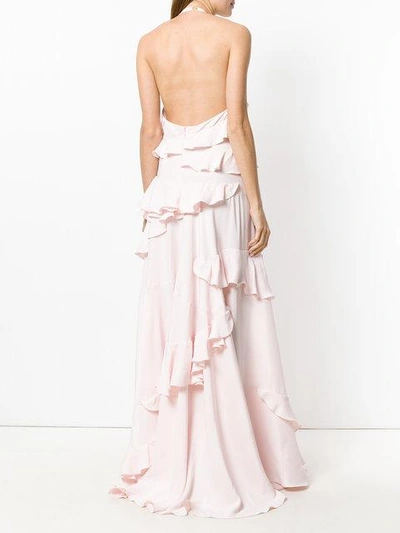 Shop Maison Rabih Kayrouz Ruffle Trimmed Gown In Pink