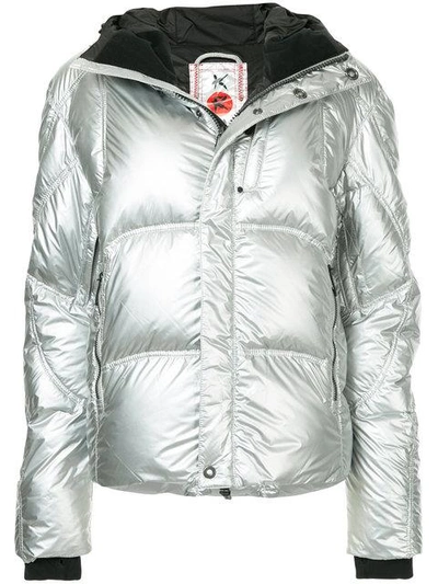 Shop Kru Padded Hooded Jacket In Metallic