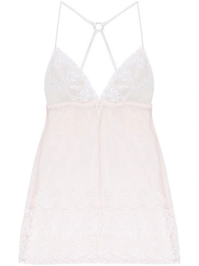 Shop Fleur Of England Sheer Lace Night Gown - Neutrals