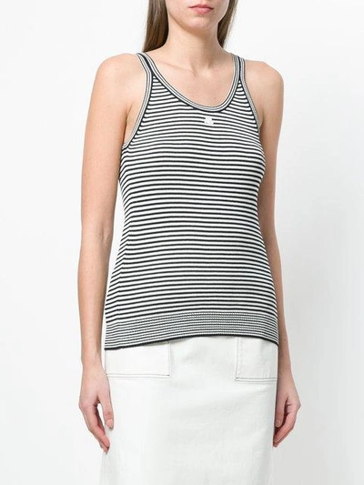 Shop Courrèges Striped Tank Top - Black