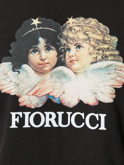 Shop Fiorucci Logo Print Cropped T-shirt - Black