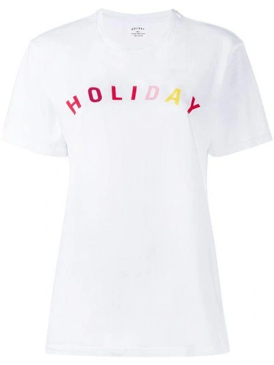 Shop Holiday White Logo Cotton T Shirt