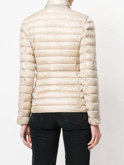 Shop Moncler Cropped Padded Jacket - Neutrals