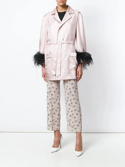 Shop Prada Twill Robe Coat - Pink