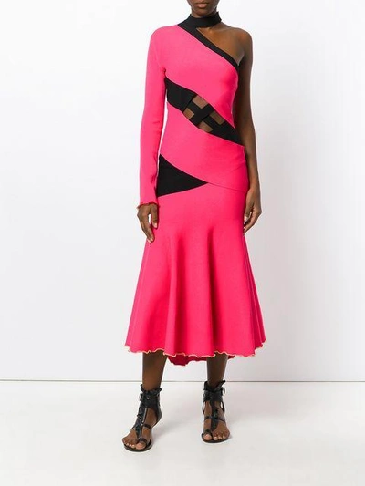 Shop Proenza Schouler One Sleeve Bandage Knit Dress In Pink