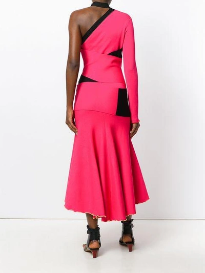 Shop Proenza Schouler One Sleeve Bandage Knit Dress In Pink
