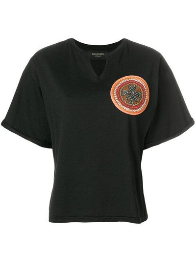 Shop Mr & Mrs Italy Beaded Patch T-shirt In Black
