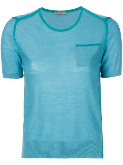 Shop Bottega Veneta Thyme Merino Top - Blue