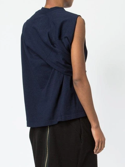 Shop Aganovich Knotted Sleeve Sweatshirt In Blue