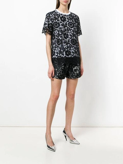 Shop Valentino Lace Detail T In Black