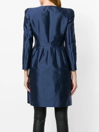 Shop Emporio Armani Structured Coat - Blue