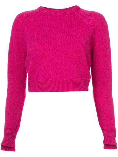 Shop Helmut Lang Crew Neck Sweater In Pink & Purple