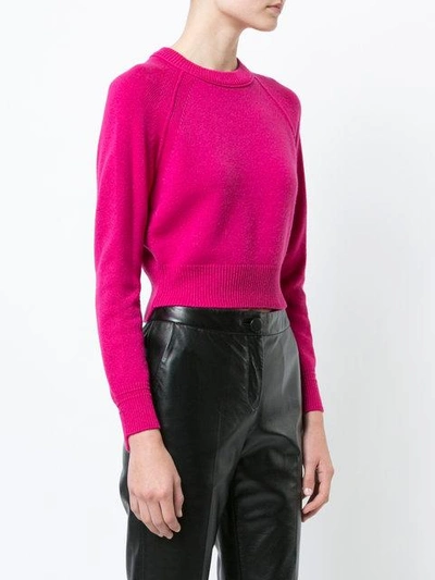 Shop Helmut Lang Crew Neck Sweater In Pink & Purple