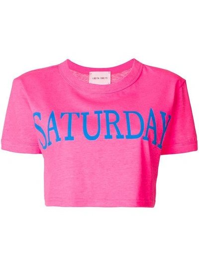 Shop Alberta Ferretti Saturday Cropped T In Pink