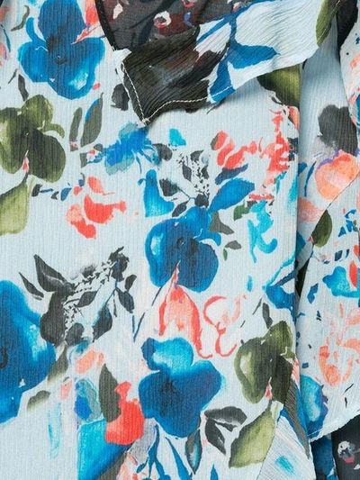Shop Tanya Taylor Floral Print Frill Trim Camisole - Blue