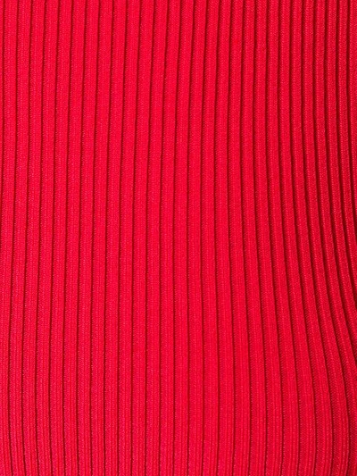 Shop Carven Ribbed Knitted Blouse - Red