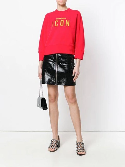 Shop Dsquared2 Embroidered Icon Sweatshirt In Red