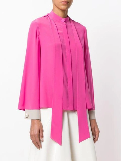 Shop Fendi Tie Strap Detail Blouse - Pink