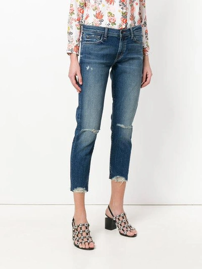 Shop J Brand Cropped Skinny Jeans In Blue