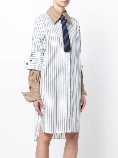 Shop Jw Anderson Striped Shirt Dress In White