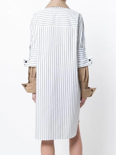 Shop Jw Anderson Striped Shirt Dress In White