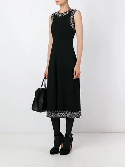 Shop Alexander Wang Eyelet Embellished Midi Dress In Black