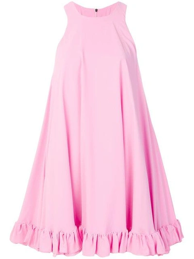 Shop Msgm Sleeveless Swing Dress - Pink & Purple