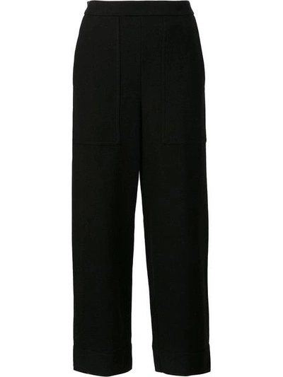 Shop Lemaire Cropped Trousers In Black