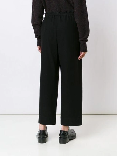 Shop Lemaire Cropped Trousers In Black