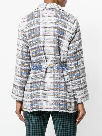 Shop Giada Benincasa Belted Tweed Jacket In Multicolour