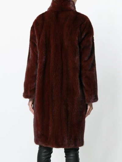 Shop Sprung Frères Oversized Mink Fur Coat In Red