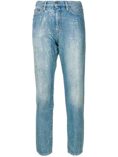 Shop Mira Mikati High-rise Glitter Jeans - Blue